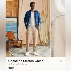 Faherty Men’s Size 32 Tan Beige Straight Slim Cotton Blend Pants 32x29